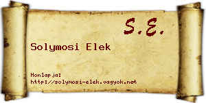 Solymosi Elek névjegykártya