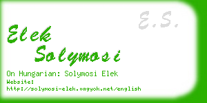 elek solymosi business card